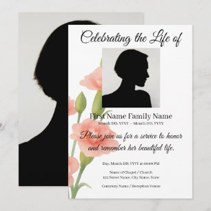 Flowers memorial invitation
