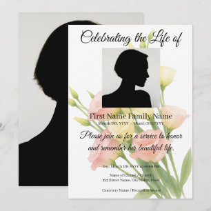 Flowers memorial invitation