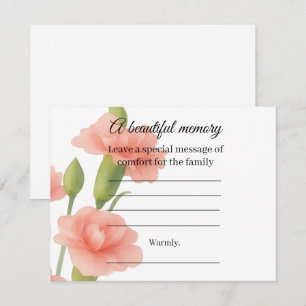 Flowers memorial message card