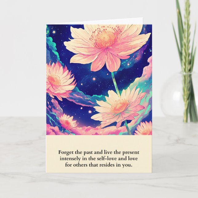 flowers message happy birthday card (Front)