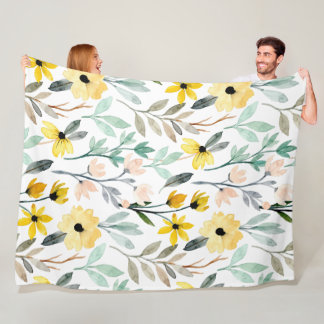 Flowers Modern and Fresh Pattern Fleece Blanket