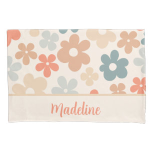 Flowers Modern Cute Design Personalised Gift Name Pillowcase