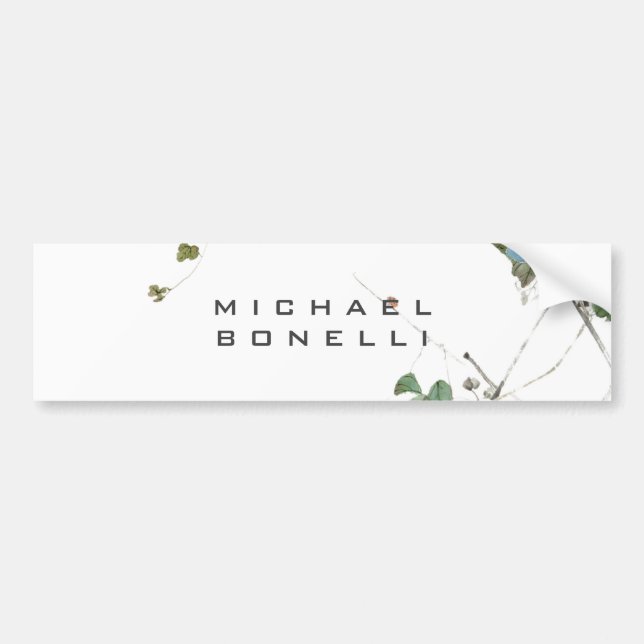 Flowers Modern Own Name Professional Bumper Sticker (Front)