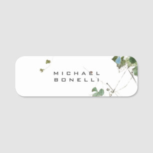 Flowers Modern Own Name Professional Name Tag