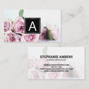 Flowers Monogram Business Card