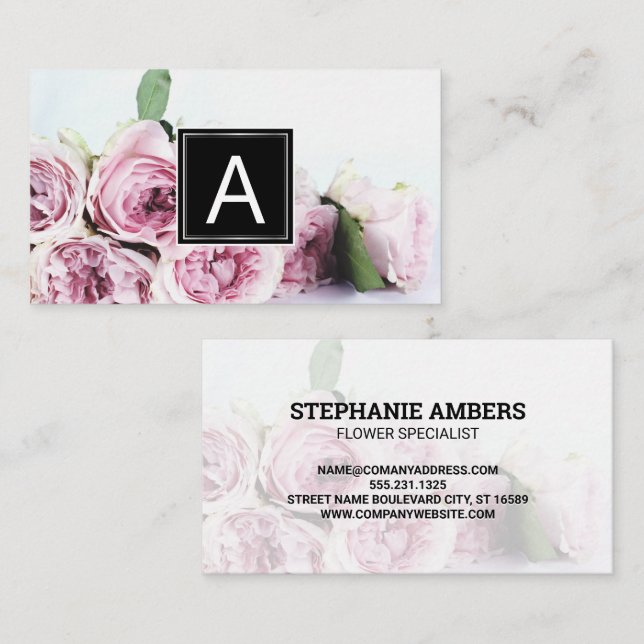 Flowers | Monogram Business Card (Front/Back)