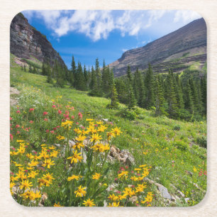 Flowers   Montana Flower Path Square Paper Coaster