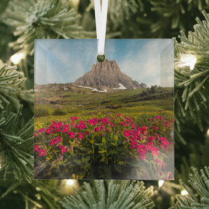 Flowers   Montana's Glacier National Park Glass Tree Decoration