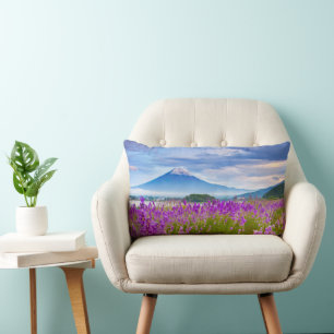 Flowers   Mount Fugi Japan Lumbar Cushion