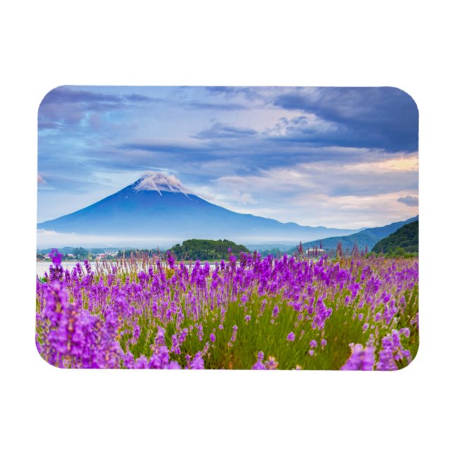 Flowers | Mount Fugi Japan Magnet (Horizontal)