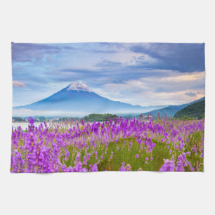 Flowers   Mount Fugi Japan Tea Towel