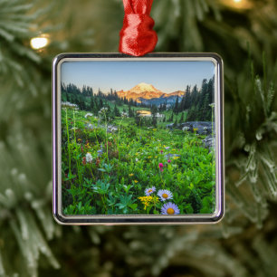 Flowers   Mount Rainier National Park Metal Tree Decoration