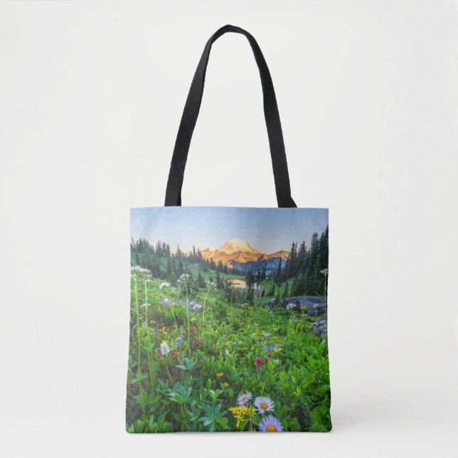 Flowers | Mount Rainier National Park Tote Bag (Front)