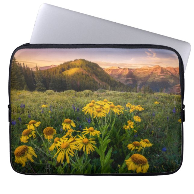 Flowers | Mountain Meadow Crested Butte Colorado Laptop Sleeve (Front)