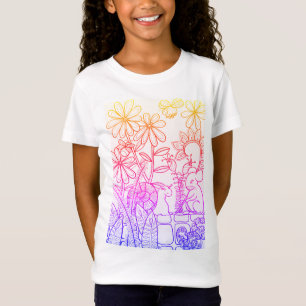 Flowers, Mouse and Snail rainbow colours T-Shirt