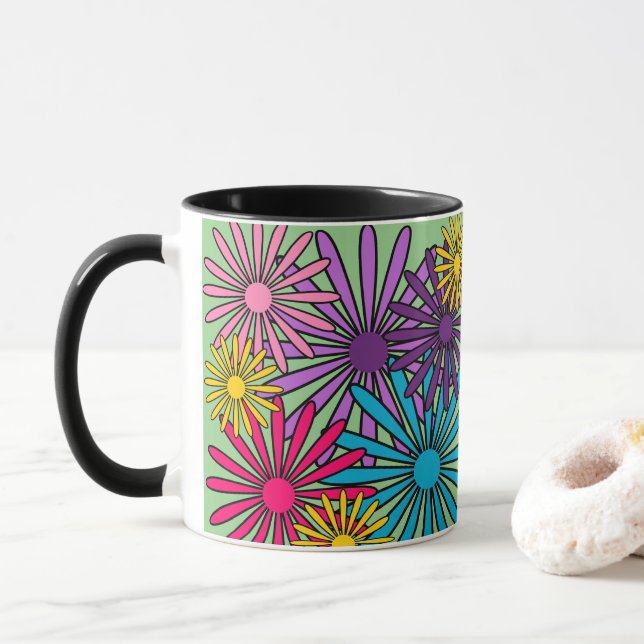 Flowers  mug (With Donut)