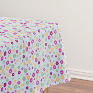 Flowers Multicolored Shades Design Tablecloth