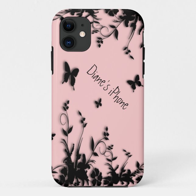 Flowers n Butterflies Pink Personal iPhone 5 Case (Back)