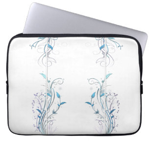 Flowers n Vines Blue Laptop Sleeve