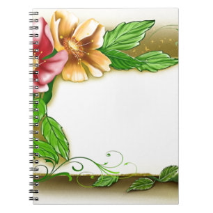 Flowers Name Tag Spiral Notebook