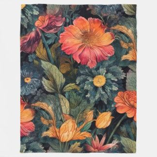 Flowers nature art fleece blanket
