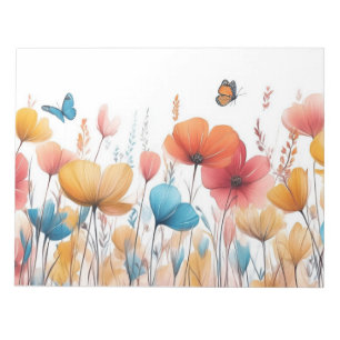Flowers Nature Illustration Pastel Colour Drawing Notepad
