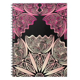 Flowers nature pattern, vintage illustration. notebook