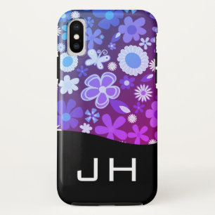 flowers nature patterns / purple / monogram Case-Mate iPhone case