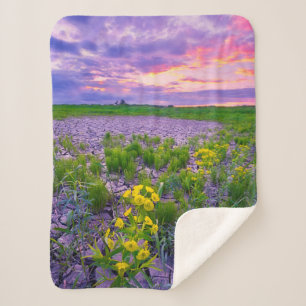 Flowers North Dakota Red River Valley Sherpa Blanket