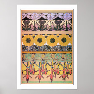 Flowers of Art Nouveau Style, Mucha Poster