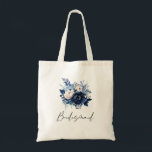 Flowers of Blue Bridesmaid Tote Bag<br><div class="desc">Flowers of Blue Wedding invitation featuring Dark and light blue florals - for a bridesmaid</div>