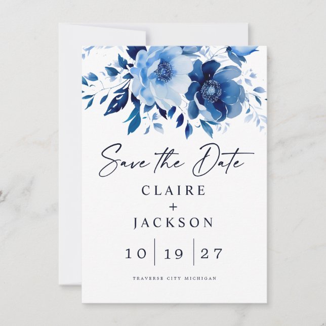 Flowers of Blue Save The Date (Front)