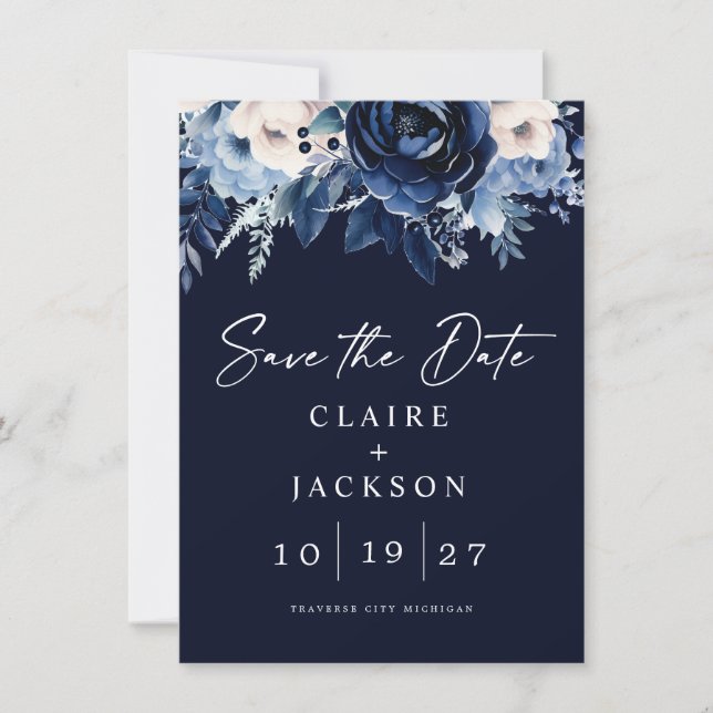 Flowers of Blue Save The Date (Front)