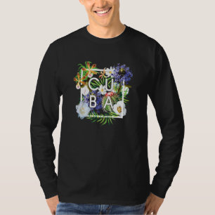 Flowers Of Cuba Word Art Cuban Pride T-Shirt