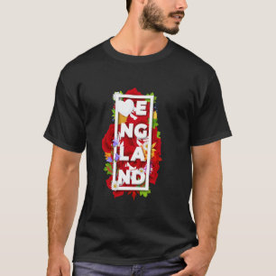 Flowers of England Red Tudor Rose Word Art  Englis T-Shirt