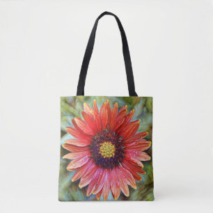 Flowers of Faith Fire Wheel Flower Tote Bag