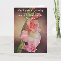 Flowers of Faith Gladiolus Flower Birthday Card