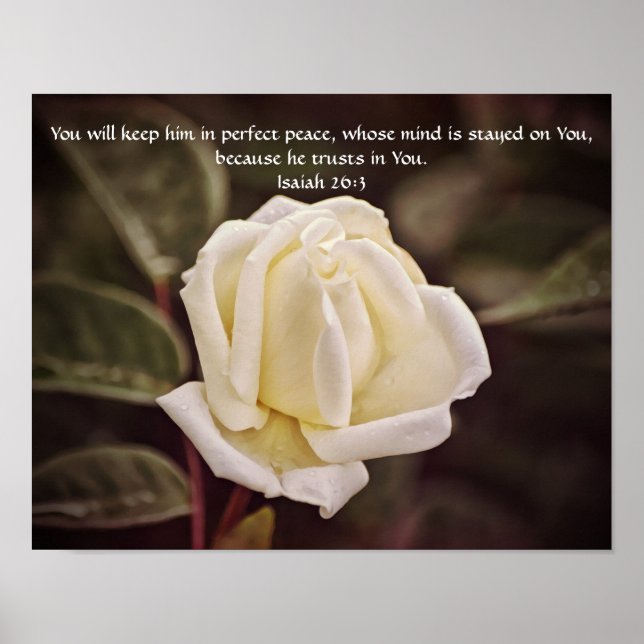 Flowers of Faith Isaiah 26:3 Art Poster (Front)