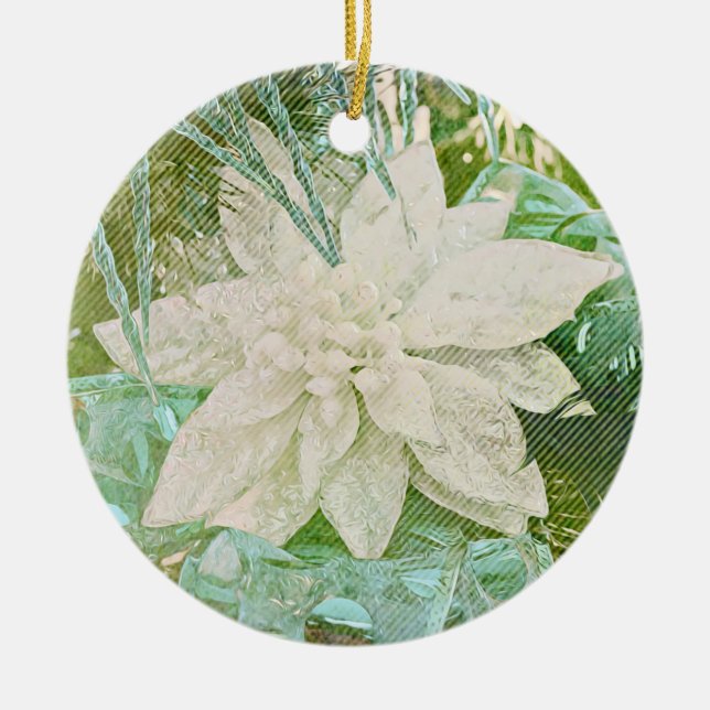 Flowers of Faith Isaiah Poinsettia Ornament (Front)