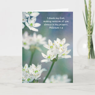 Flowers of Faith Philemon 1:4 Friendship Card