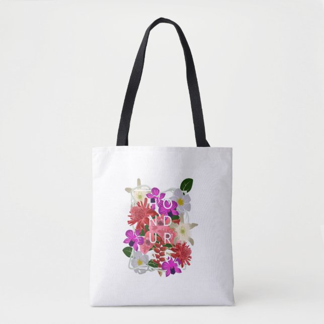 Flowers Of Honduras Word Art   Honduran Pride  Tote Bag (Front)