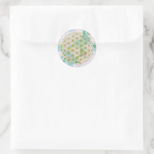 Flowers of life classic round sticker