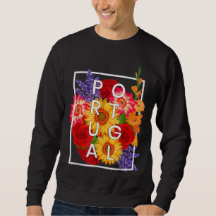 Flowers of Portugal Word Art - Portuguese Pride Sweatshirt