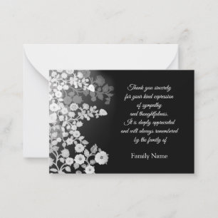 Flowers Of Sight After Funeral Thank You Cards