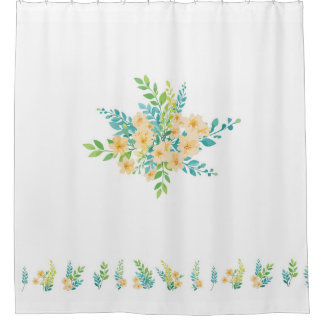 "Flowers of the countryside" design for shower cur Curtain