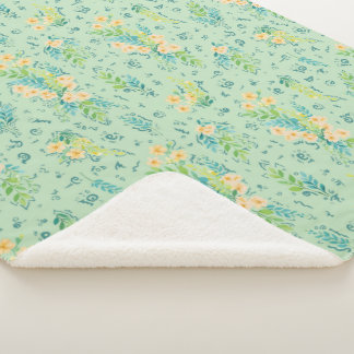 "Flowers of the Field" Sherpa Blanket