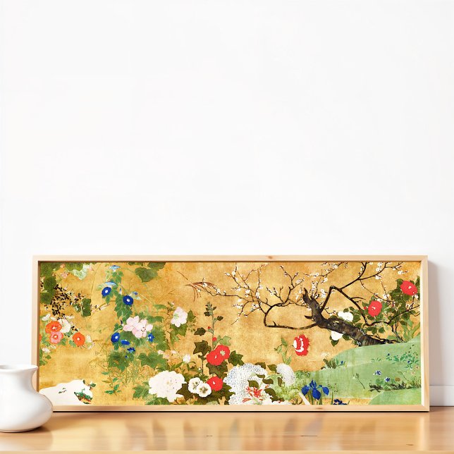 Flowers of the four seasons, Saito Ippo, Asian Art Poster (Creator Uploaded)