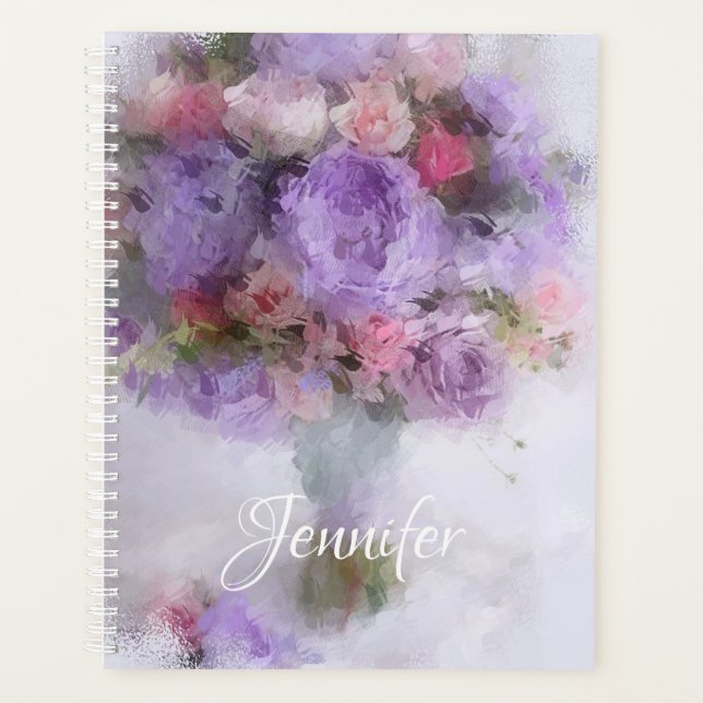 Flowers Oil Painting Elegant Modern Template Planner (Front)