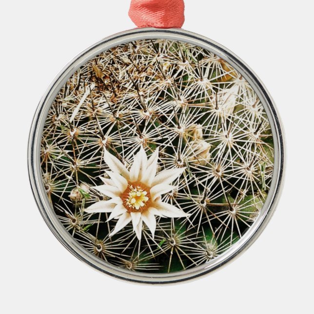 Flowers on a Cactus Metal Tree Decoration (Front)