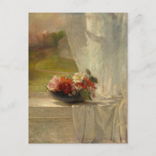Flowers on a Window Ledge by John La Farge Postcard